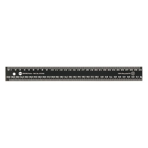 Marbig Enviro Ruler 30cm Plastic Black