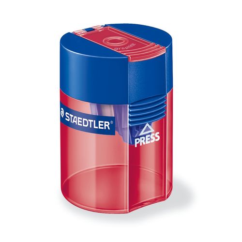 Staedlter 1 Hole Pencil Sharpener Plastic Barrel Assorted Colours Pack 10