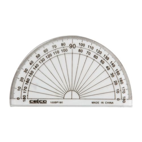 Celco Protractor 10cm 180 Degrees Clear