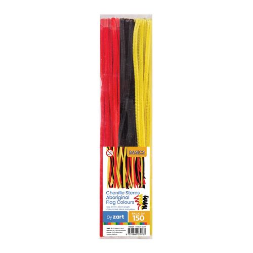 Zart Chenille Stems Aboriginal Flag Pack of 150
