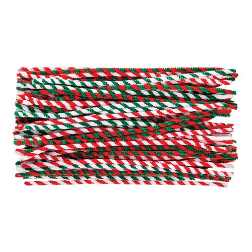 Zart Chenille Stems Christmas Stripe Pack of 150