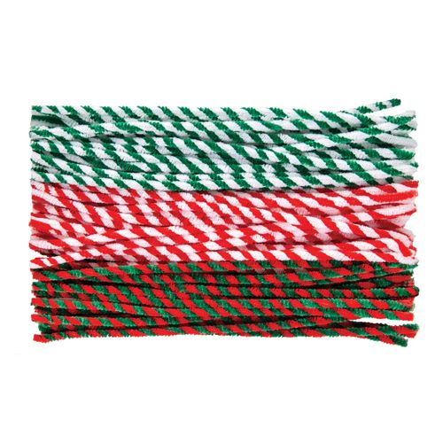 Zart Chenille Stems Christmas Stripe Pack of 150