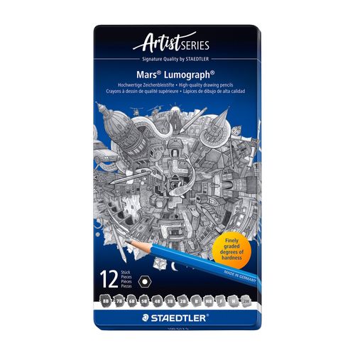 Staedtler Mars Lumograph Pencil 100 Assorted Degrees Tin 12