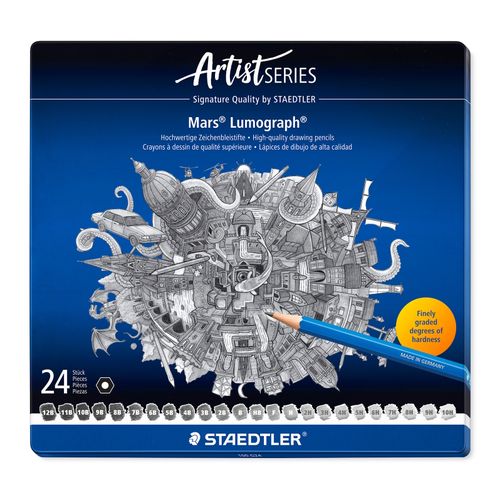 Staedtler Mars Lumograph Pencil 100 Assorted Degrees Tin 24