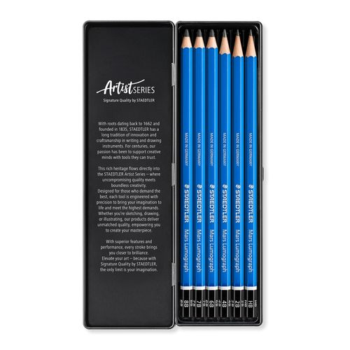 Staedtler Mars Lumograph Pencil 100 Assorted Degrees Tin 6