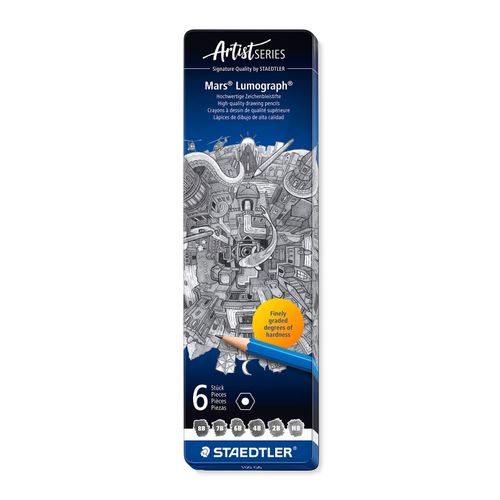Staedtler Mars Lumograph Pencil 100 Assorted Degrees Tin 6