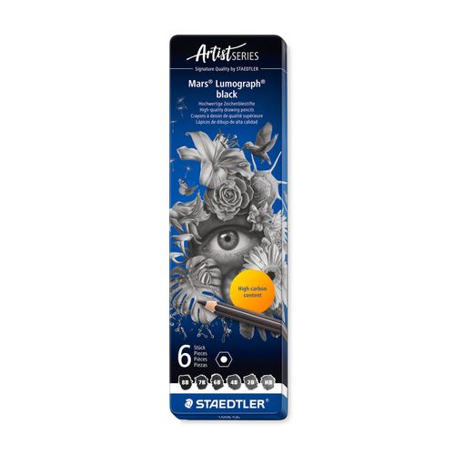 Staedtler Mars Lumgraph Pencils 100B Assorted Grades Tin 6