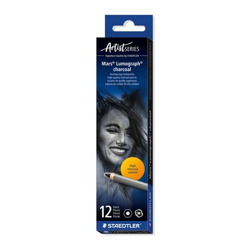 Staedtler Mars Lumograph Charcoal Pencils 100C Medium Box 12