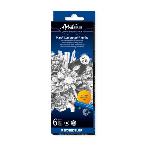 Staedtler Mars Lumograph Jumbo Pencil 100J 6B Box 6