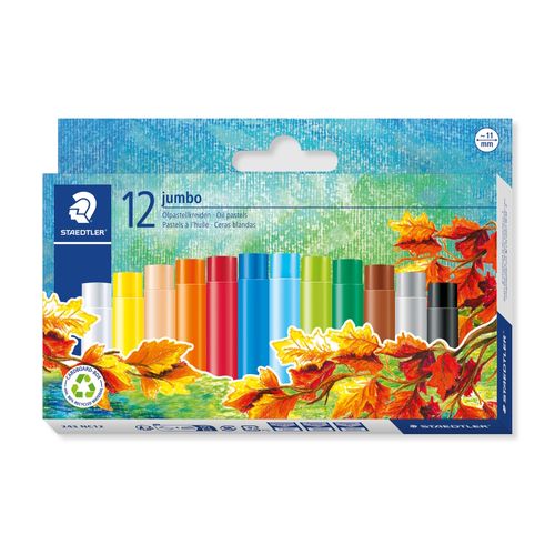 Staedtler Noris Club Jumbo Oil Pastels Assorted Colours Box 12