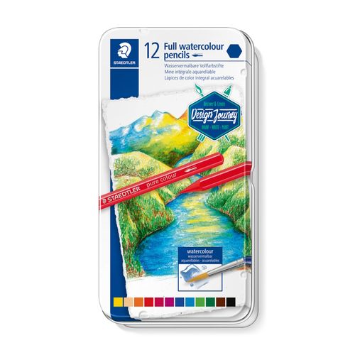 Staedtler Watercolour Full Lead Pencils Assorted Colours Tin 12