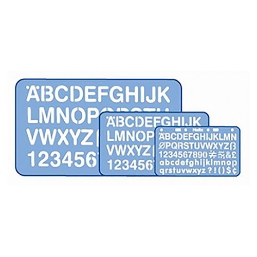 Helix Lettering Stencil 10/20/30mm 3 Piece Set