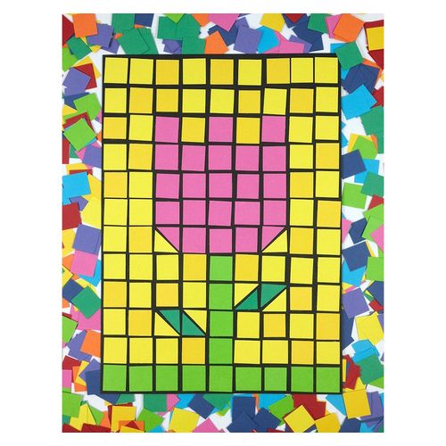 Rainbow Mosaic Squares 220gsm 20mm Assorted Colours Box 4000