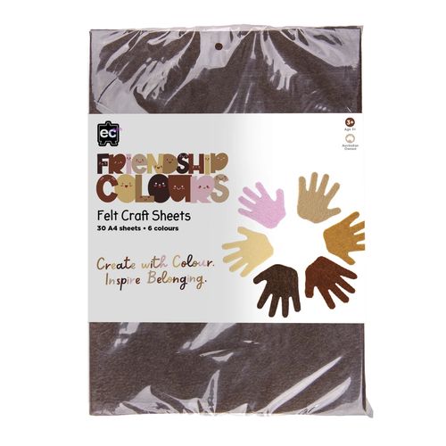 EC Friendship Colour Felt Sheets 30pcs