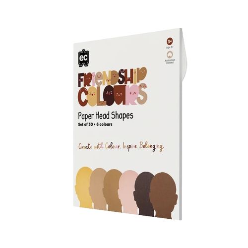 EC Friendship Colour Paper Heads Shape 30pcs