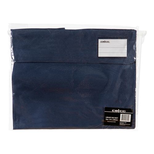 Celco Library Bag Hook And Loop Closure And Name Badge 290x370mm Navy