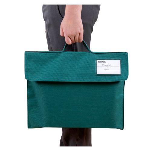 Celco Library Bag Hook And Loop Closure And Name Badge 290x370mm Green