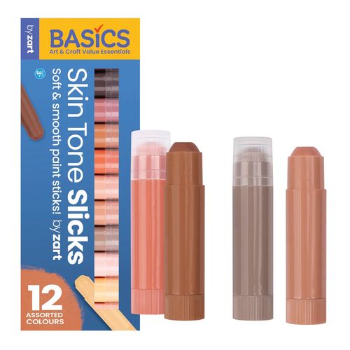 Zart Slicks Paint Sticks Skin Tone Pack 12