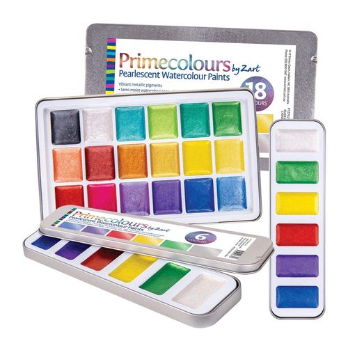Zart Primecolours Pearlescent Watercolour Paints Set 6
