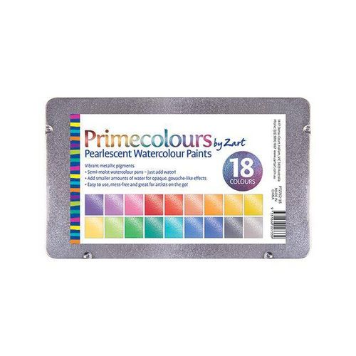 Zart Primecolours Pearlescent Watercolour Paints Set 18