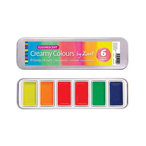 Creamy Colours Watercolour by Zart Fluorescent Set 6
