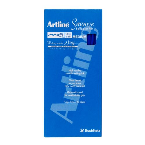 Artline Smoove Ballpoint Pen Medium Blue Box 12