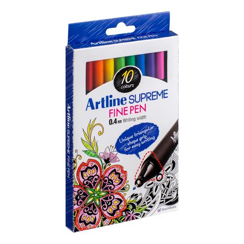 Artline Supreme Fineliner 0.4mm Assorted Pack 10