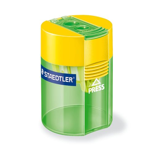 Staedtler 2 Hole Pencil Sharpener Plastic Barrel Assorted Colours