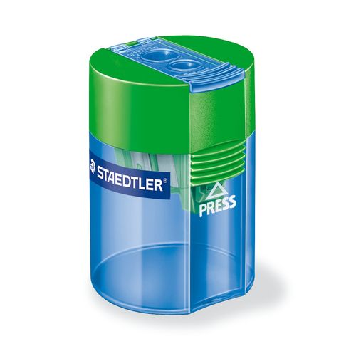 Staedtler 2 Hole Pencil Sharpener Plastic Barrel Assorted Colours