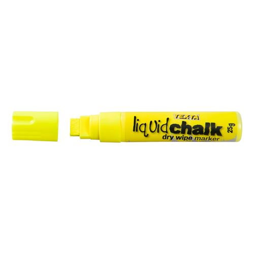Texta Liquid Chalk Marker Dry Wipe Yellow 15mm - Sold Each (12 per Box)