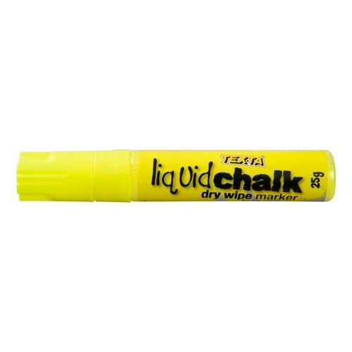 Texta Liquid Chalk Marker Dry Wipe Yellow 15mm - Sold Each (12 per Box)