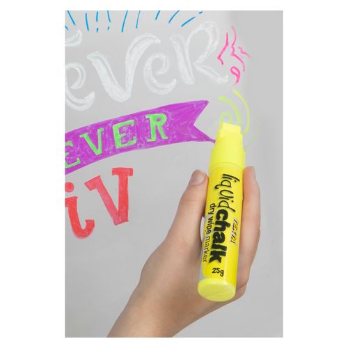 Texta Liquid Chalk Marker Dry Wipe Yellow 15mm - Sold Each (12 per Box)