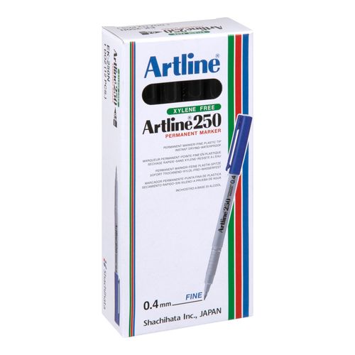 Artline 250 Permanent Marker 0.4mm Black - Sold Each (12 per Box)