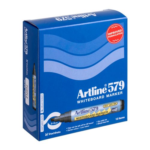Artline 579 Whiteboard Marker 5mm Chisel Nib Purple - Sold Each (12 per Box)
