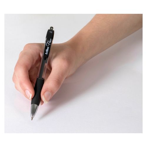 Artline Flow Retractable Ballpoint Pen Medium 1.0mm Black - Sold Each (12 per Box)