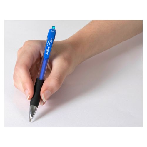 Artline Flow Retractable Ballpoint Pen Medium 1.0mm Blue - Sold Each (12 per Box)