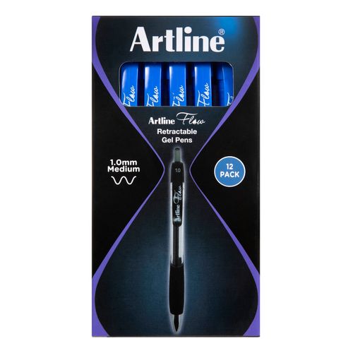 Artline Flow Retractable Ballpoint Pen Medium 1.0mm Blue - Sold Each (12 per Box)