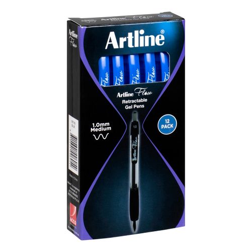 Artline Flow Retractable Ballpoint Pen Medium 1.0mm Blue - Sold Each (12 per Box)