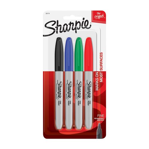 Sharpie Fine Point Permanent Marker Business Assorted Pack 4