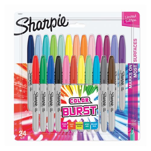 Sharpie Permanent Marker Fine Bullet Assorted Colour Burst Pack 24
