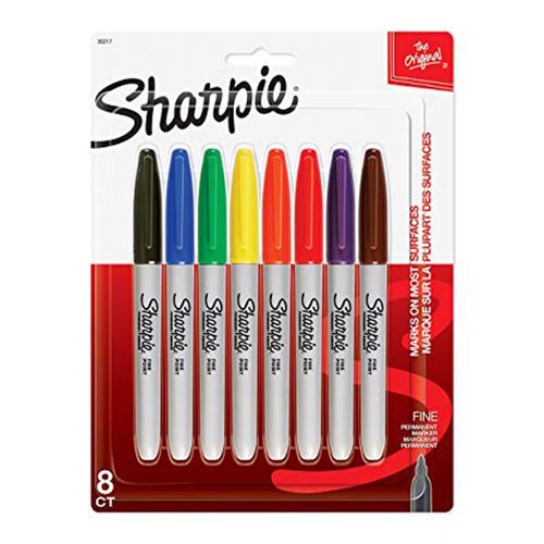 Sharpie Permanent Marker Fine Bullet Assorted Fashion Pack 8