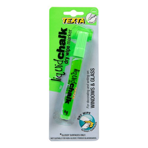 Texta Liquid Chalk Marker Dry Wipe Green 4mm - Sold Each (12 per Box)