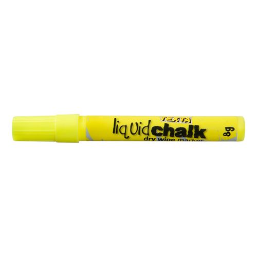 Texta Liquid Chalk Marker Dry Wipe Yellow 4mm - Sold Each (12 per Box)