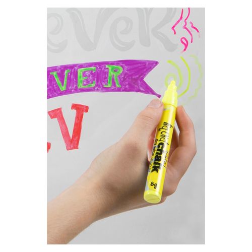 Texta Liquid Chalk Marker Dry Wipe Yellow 4mm - Sold Each (12 per Box)