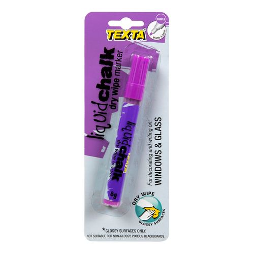 Texta Liquid Chalk Marker Dry Wipe Purple 4mm - Sold Each (12 per Box)
