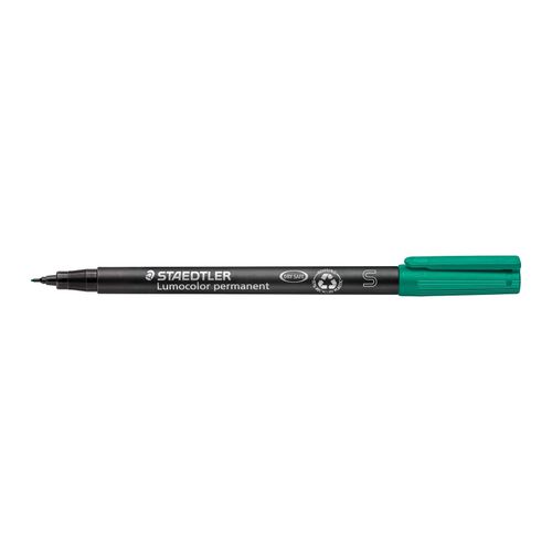 Staedtler Lumocolor Permanent Super Fine Marker 313 Green Box 10