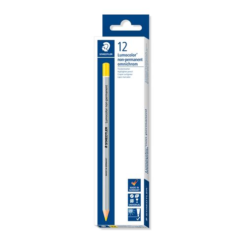 Staedtler Lumocolor Non-Permanent Omnichrom Pencil Yellow Box 12