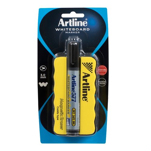 Artline 577 Whiteboard Marker 3mm Bullet with Magnetic Eraser