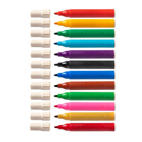 Artline Liquid Crayon Colouring Watercolour Marker Assorted Colours Box 12