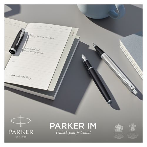 Parker Ballpoint Pen IM Black Barrel Chrome Trim Blue Ink